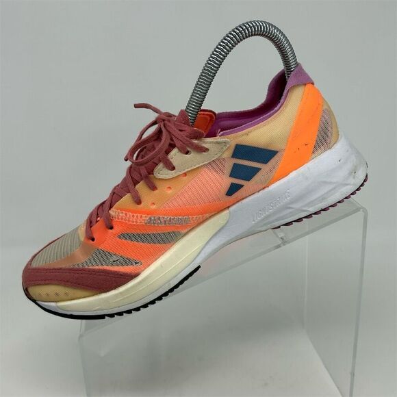 Adidas Adizero Adios 7 Bright Highlighter Orange Women's Running Shoes Size 6 - Picture 4 of 16